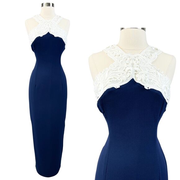 Vintage 80s Scott McClintock Maxi Dress Size 6 Formal Cocktail Sophisticated - Picture 1 of 9